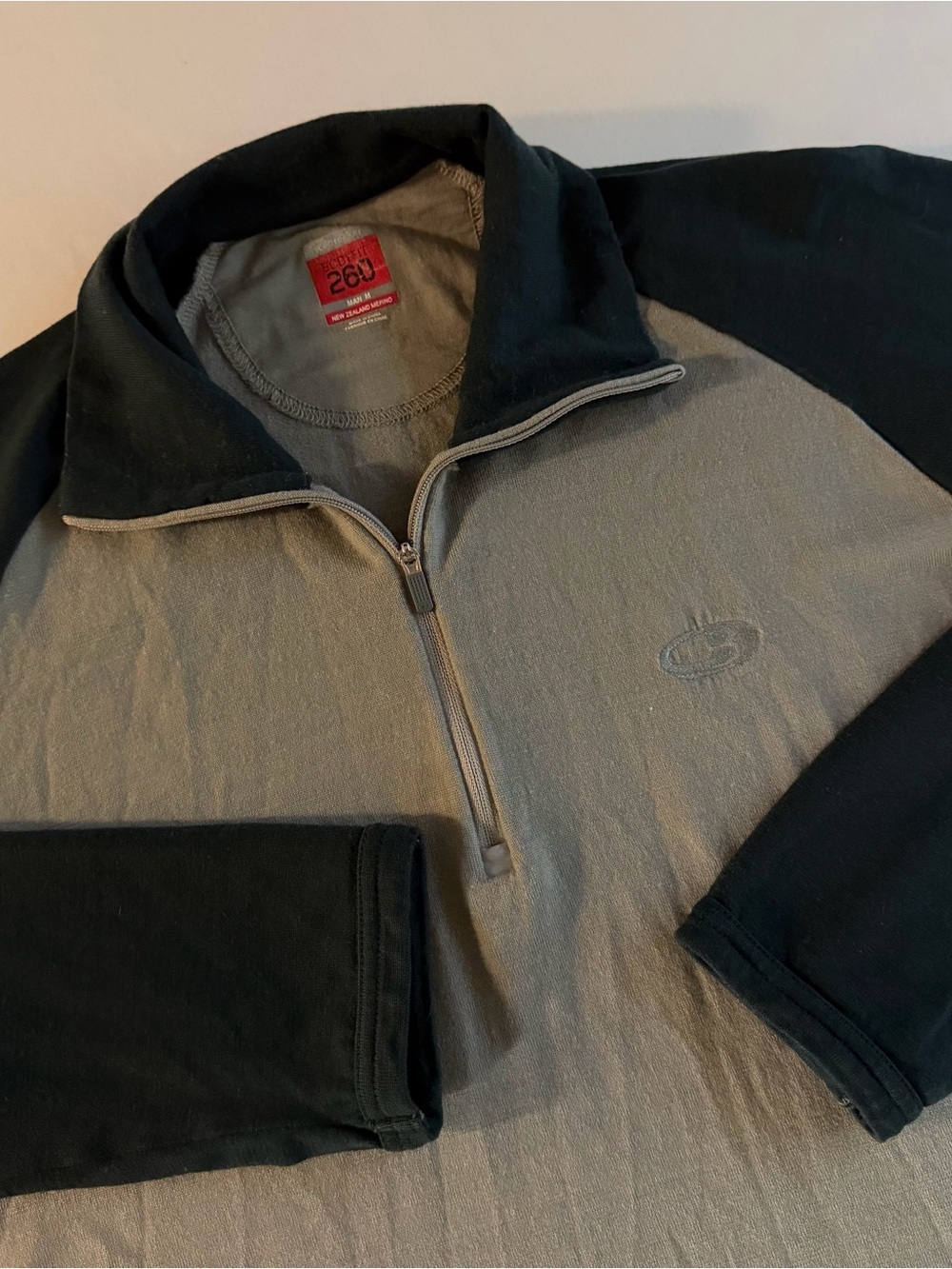 Icebreaker Bodyfit 260 100% Merino Wool 1/4 Zip Men M SLIM Sweatshirt READ!!!